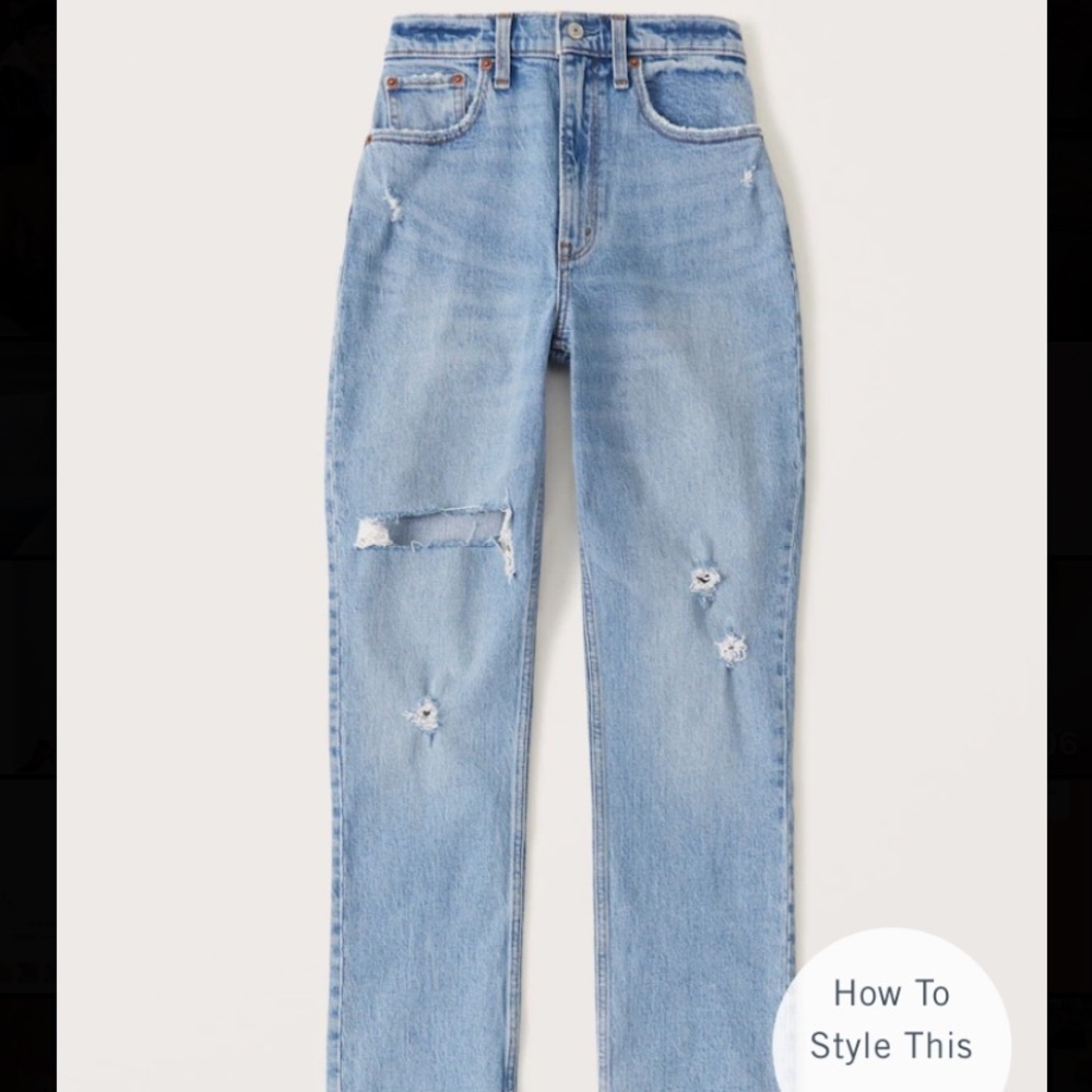 Abercrombie Curve Love 90s Ultra High Rise Straight Jeans